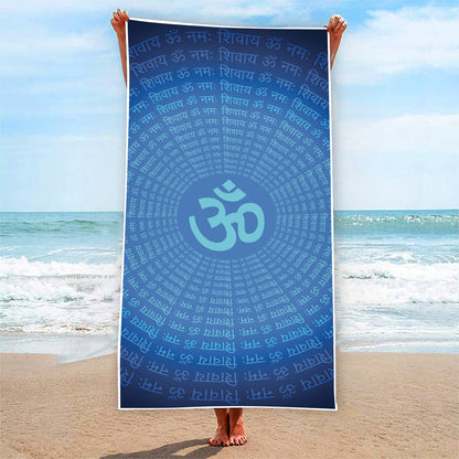 Spiritual Om Sign Print Beach Towel