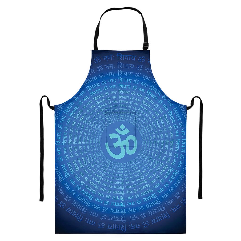 Spiritual Om Sign Print Bib Apron With Pocket
