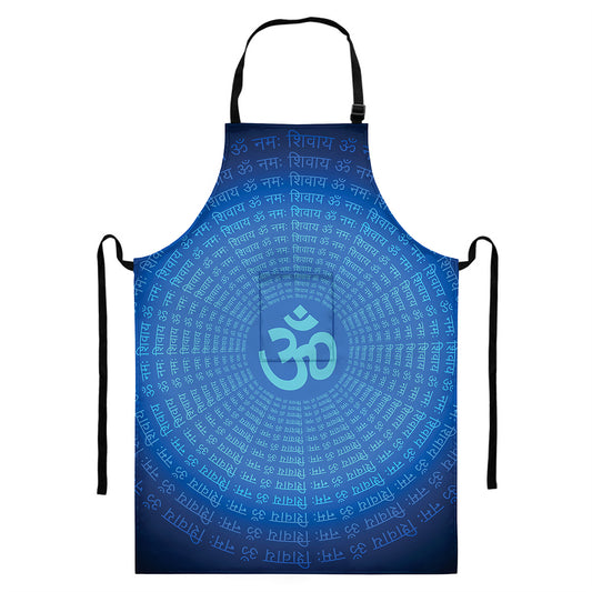 Spiritual Om Sign Print Bib Apron With Pocket