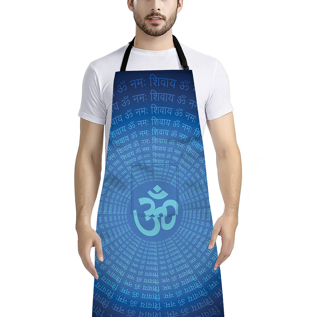 Spiritual Om Sign Print Bib Apron With Pocket