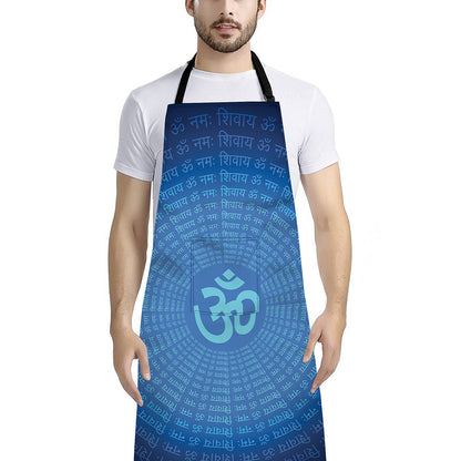 Spiritual Om Sign Print Bib Apron With Pocket