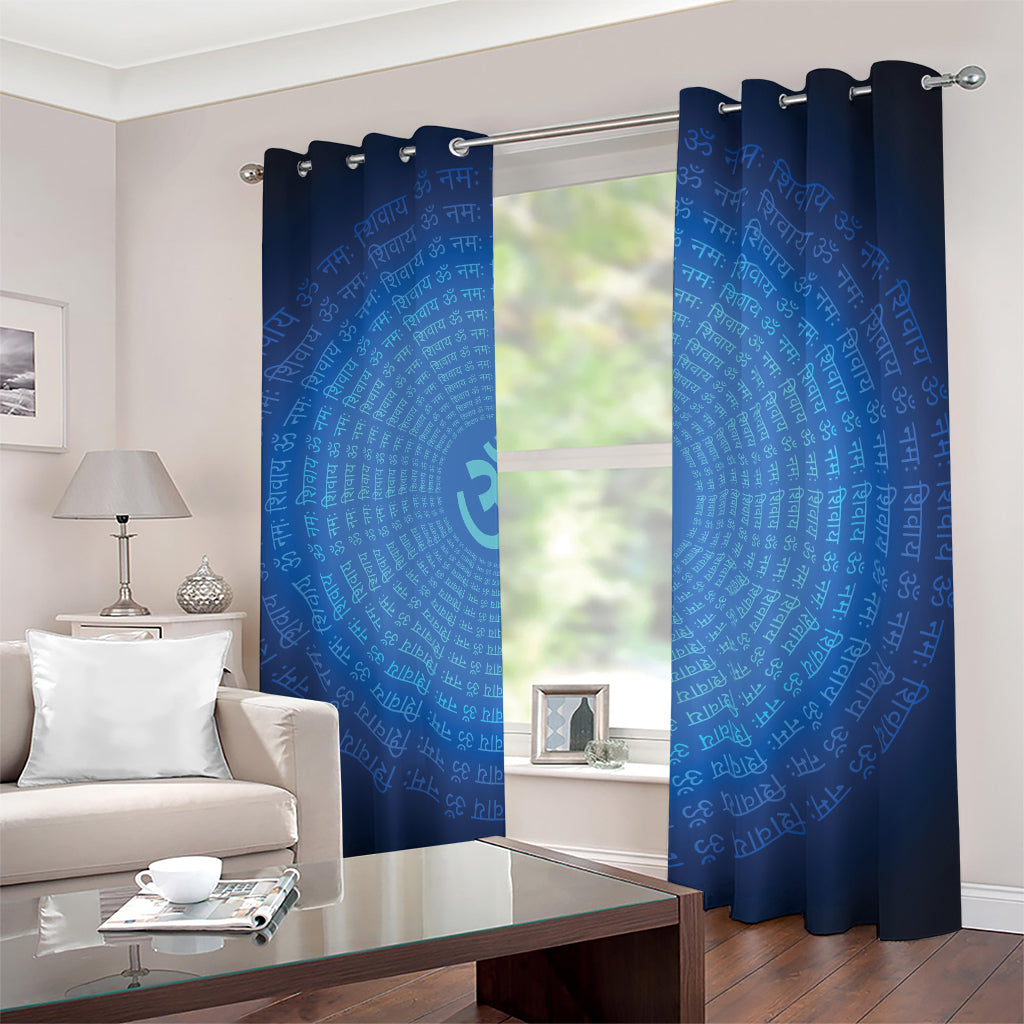Spiritual Om Sign Print Blackout Grommet Curtains