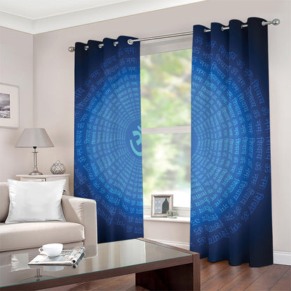 Spiritual Om Sign Print Blackout Grommet Curtains