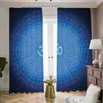 Spiritual Om Sign Print Blackout Pencil Pleat Curtains