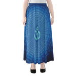Spiritual Om Sign Print Chiffon Maxi Skirt