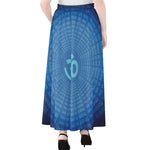 Spiritual Om Sign Print Chiffon Maxi Skirt