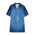 Spiritual Om Sign Print Cotton Hawaiian Shirt