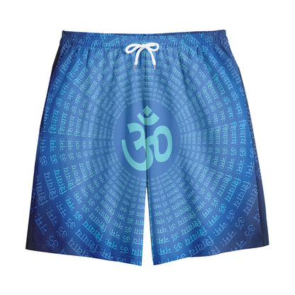 Spiritual Om Sign Print Cotton Shorts