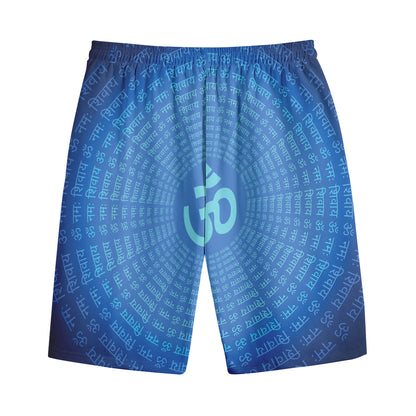 Spiritual Om Sign Print Cotton Shorts