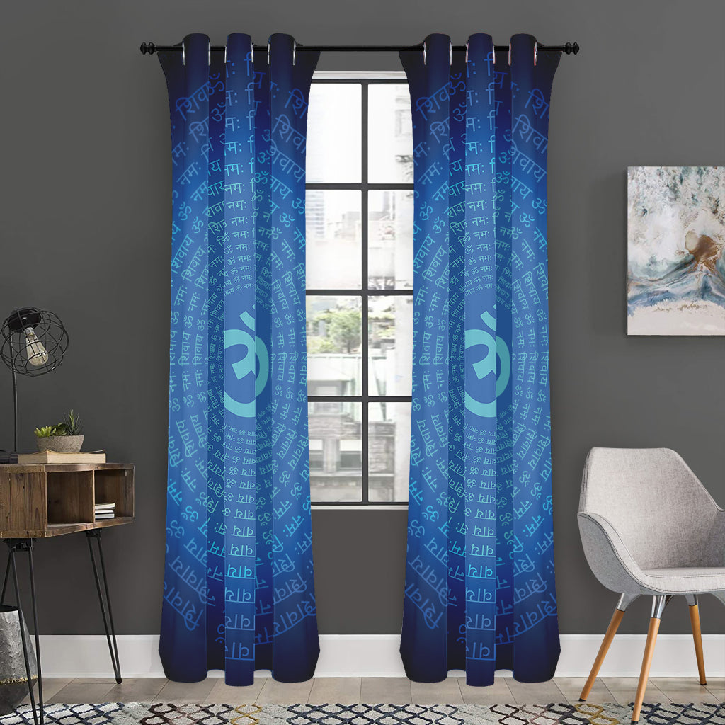Spiritual Om Sign Print Curtain