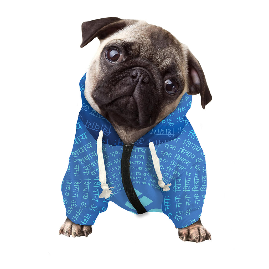 Spiritual Om Sign Print Dog Zip Up Hoodie