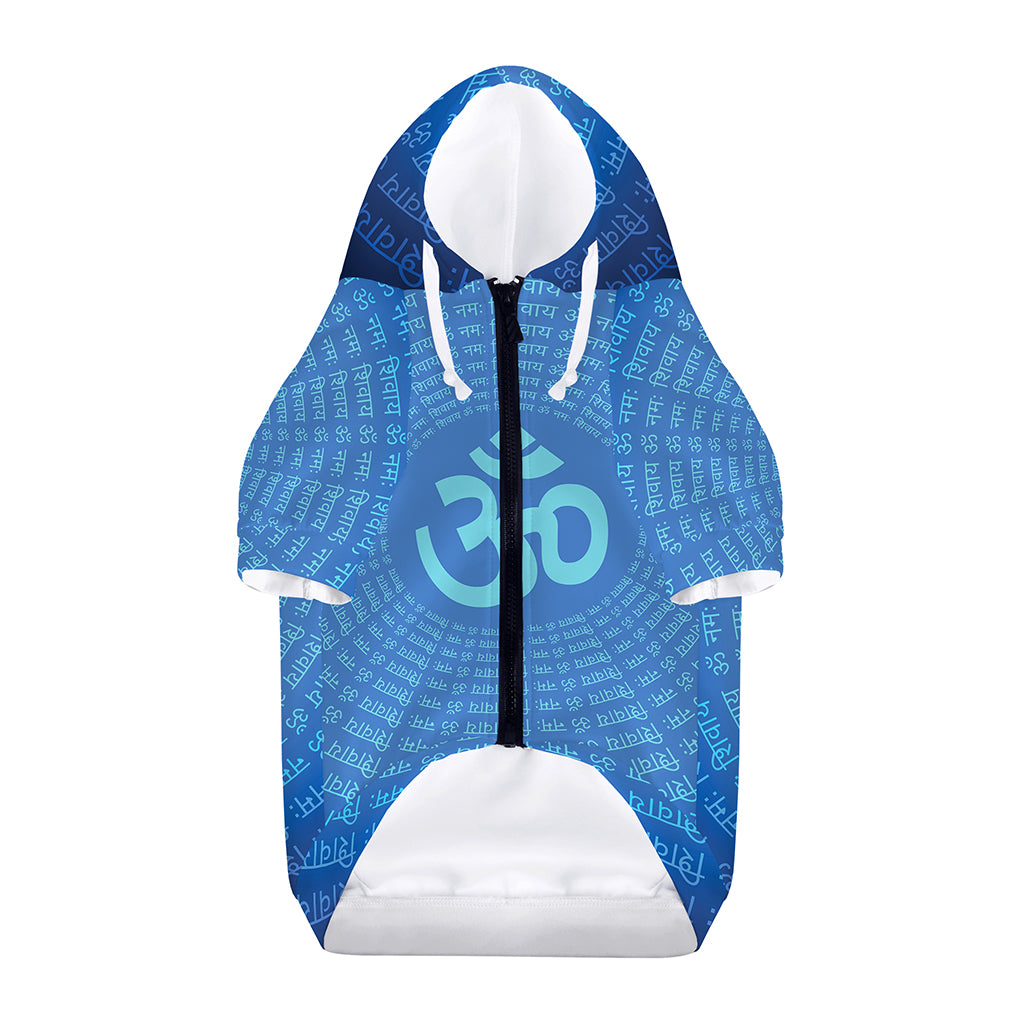 Spiritual Om Sign Print Dog Zip Up Hoodie