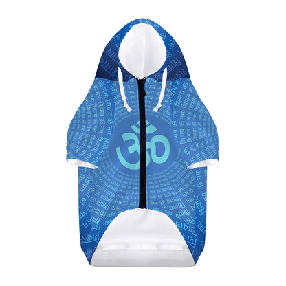 Spiritual Om Sign Print Dog Zip Up Hoodie