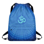 Spiritual Om Sign Print Drawstring Backpack