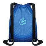 Spiritual Om Sign Print Drawstring Backpack