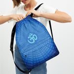 Spiritual Om Sign Print Drawstring Backpack