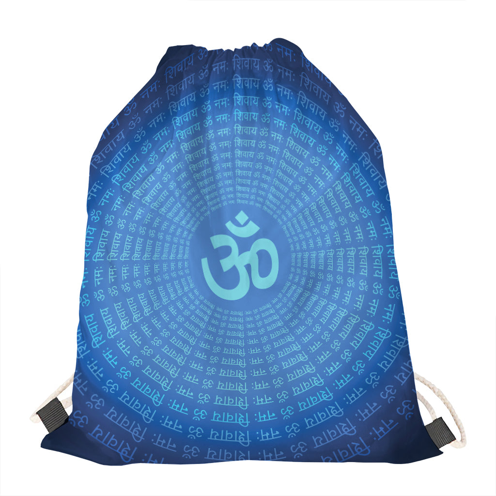 Spiritual Om Sign Print Drawstring Bag