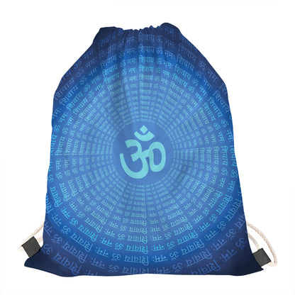 Spiritual Om Sign Print Drawstring Bag