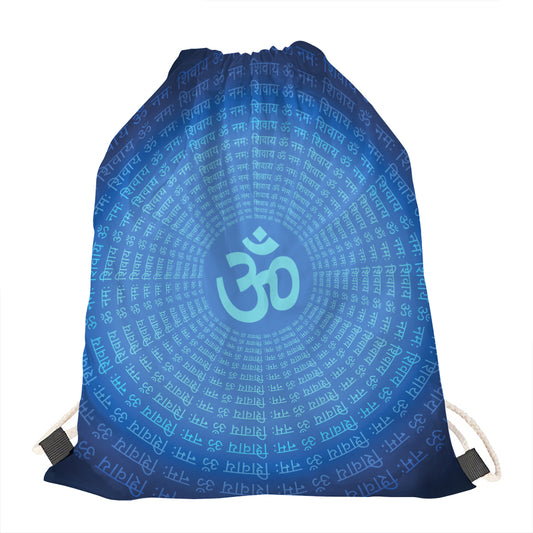 Spiritual Om Sign Print Drawstring Bag