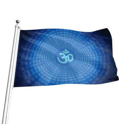 Spiritual Om Sign Print Flag