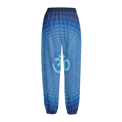 Spiritual Om Sign Print Fleece Lined Knit Pants