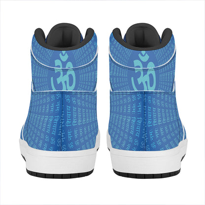 Spiritual Om Sign Print High Top Leather Sneakers