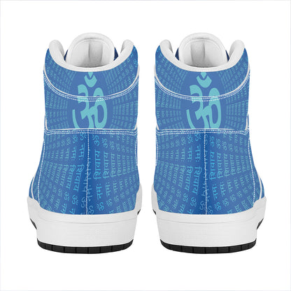 Spiritual Om Sign Print High Top Leather Sneakers