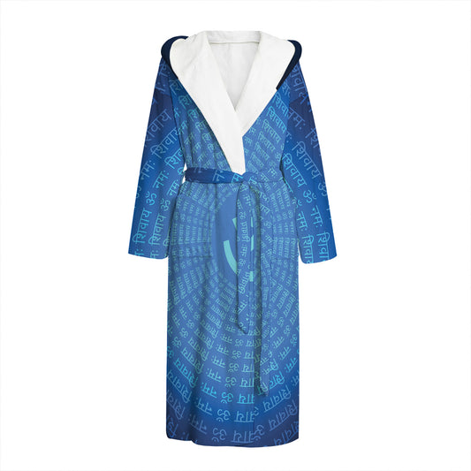Spiritual Om Sign Print Hooded Bathrobe