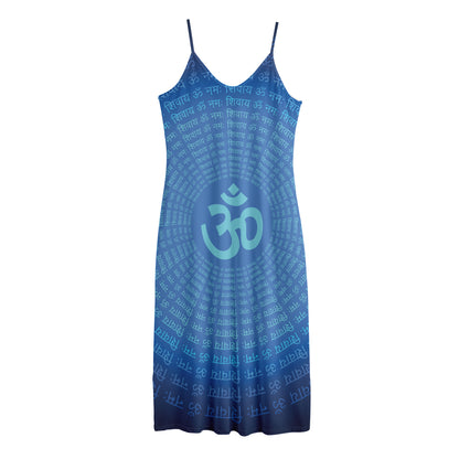 Spiritual Om Sign Print Jersey Midi Cami Dress