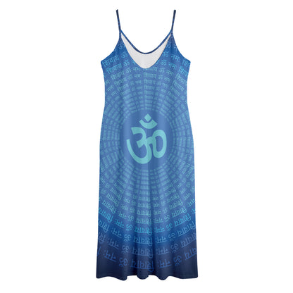 Spiritual Om Sign Print Jersey Midi Cami Dress
