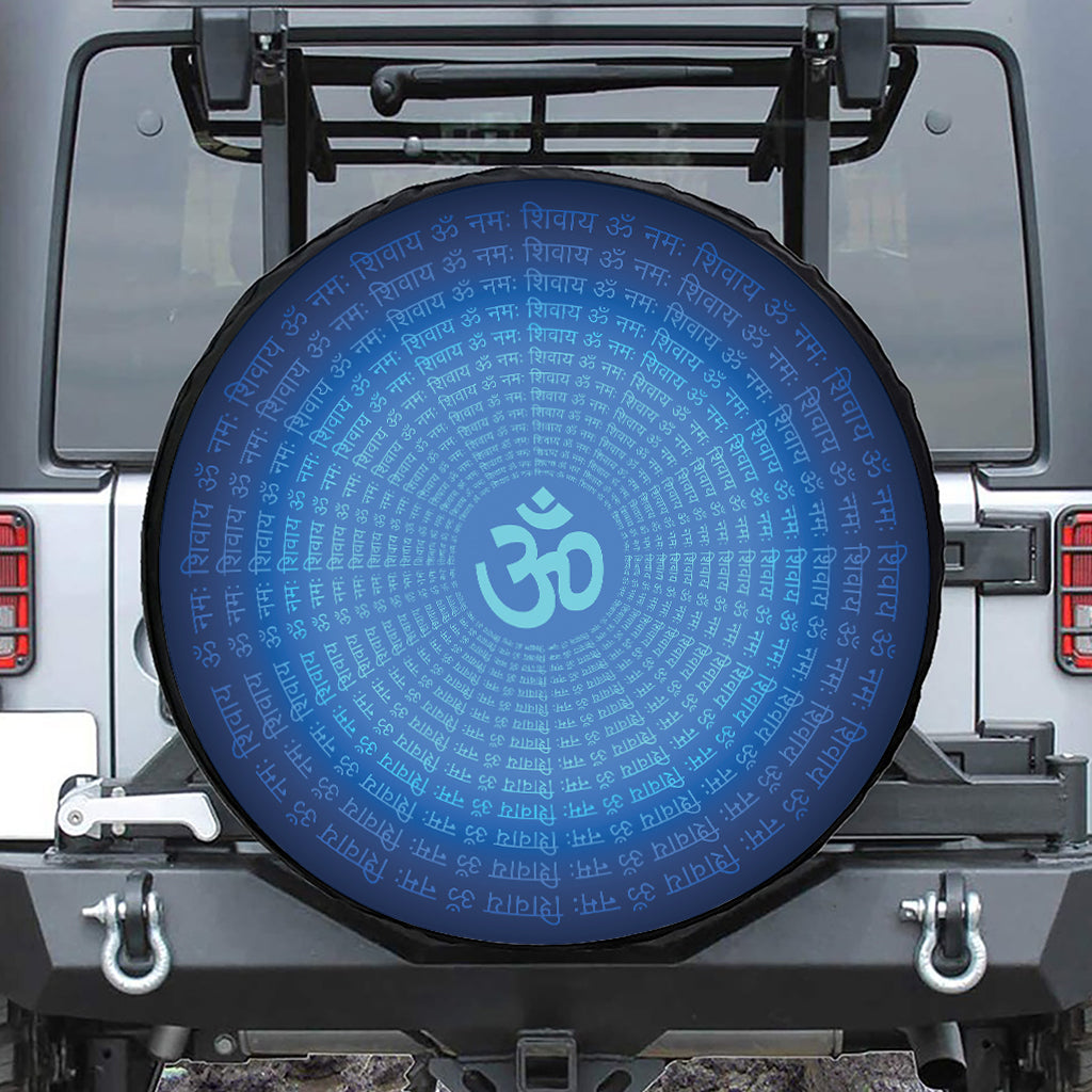 Spiritual Om Sign Print Leather Spare Tire Cover
