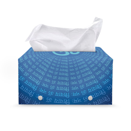 Spiritual Om Sign Print Leather Tissue Box Cover