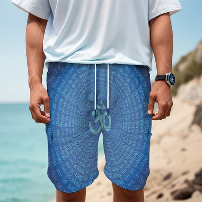Spiritual Om Sign Print Men's Cargo Shorts