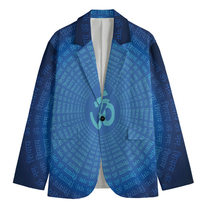 Spiritual Om Sign Print Men's Cotton Blazer