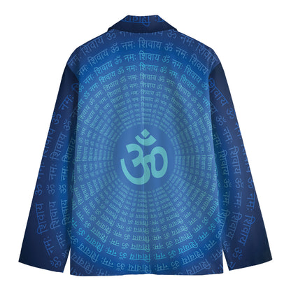 Spiritual Om Sign Print Men's Cotton Blazer