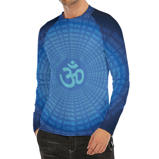 Spiritual Om Sign Print Men's Long Sleeve Rash Guard