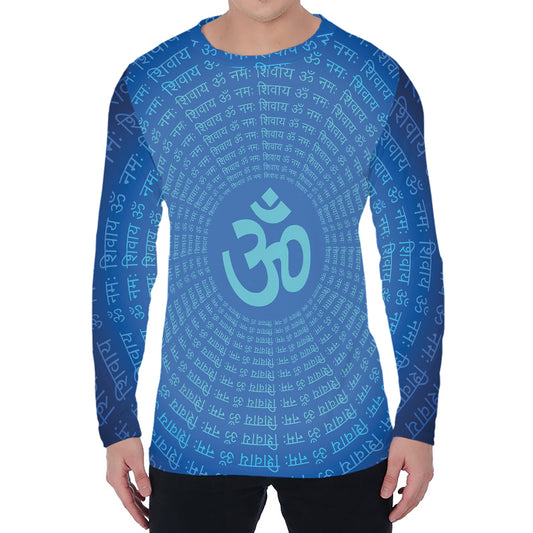 Spiritual Om Sign Print Men's Long Sleeve T-Shirt