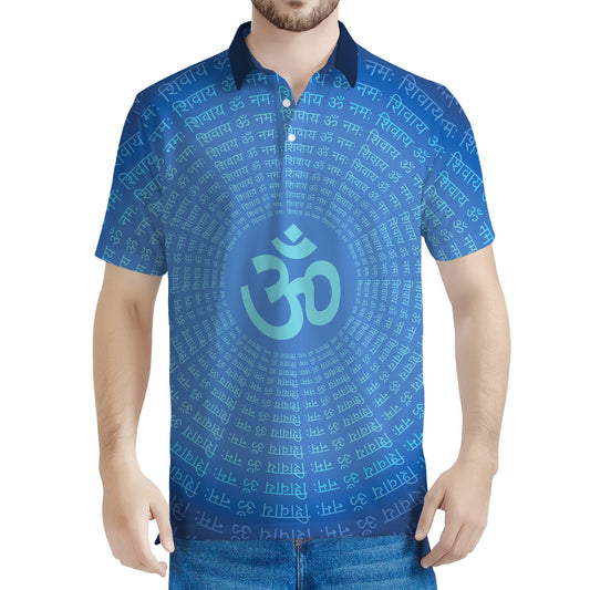 Spiritual Om Sign Print Men's Polo Shirt