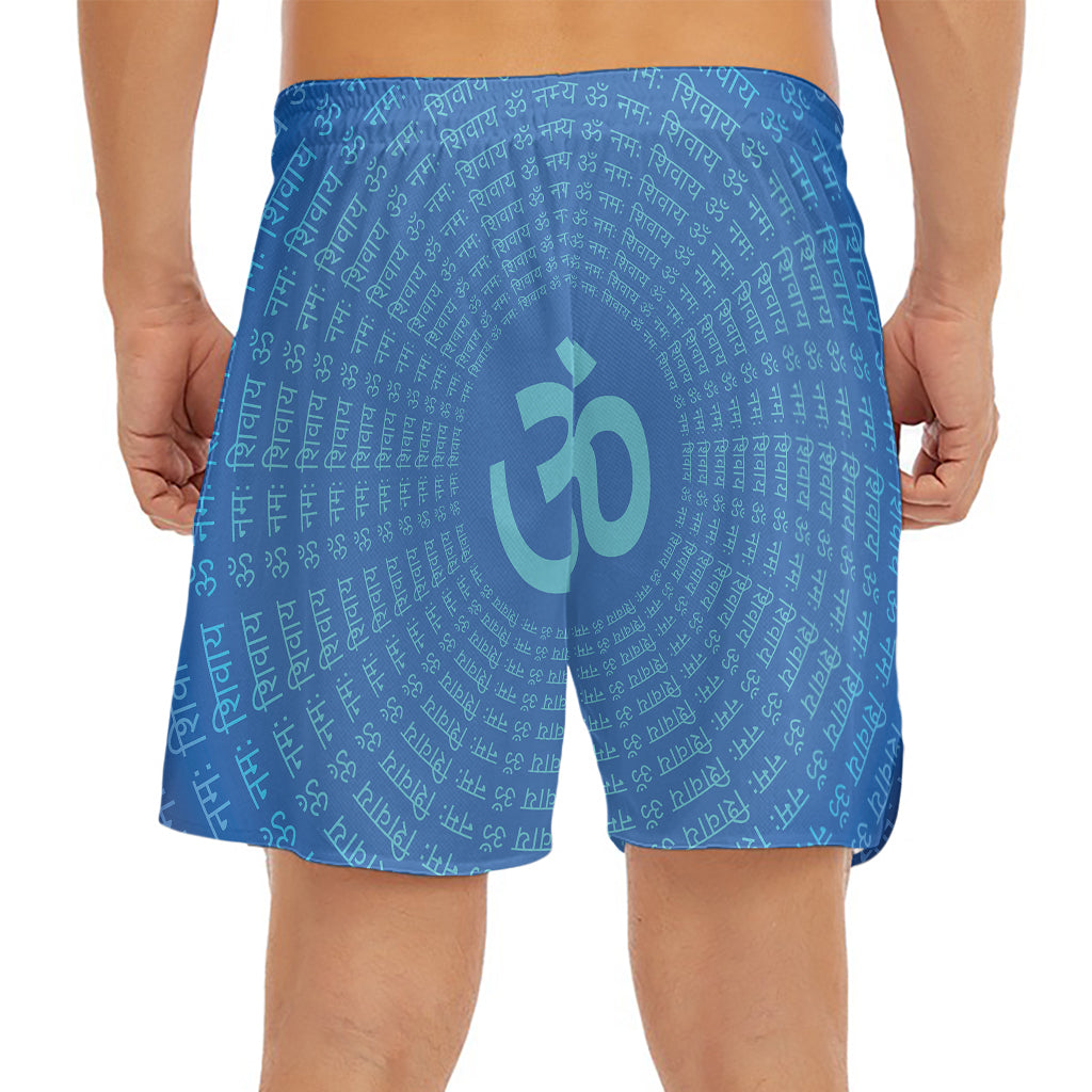 Spiritual Om Sign Print Men's Split Running Shorts