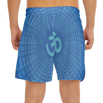 Spiritual Om Sign Print Men's Split Running Shorts