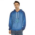 Spiritual Om Sign Print Men's Velvet Pullover Hoodie