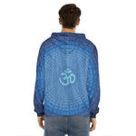 Spiritual Om Sign Print Men's Velvet Pullover Hoodie