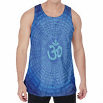 Spiritual Om Sign Print Men's Velvet Tank Top