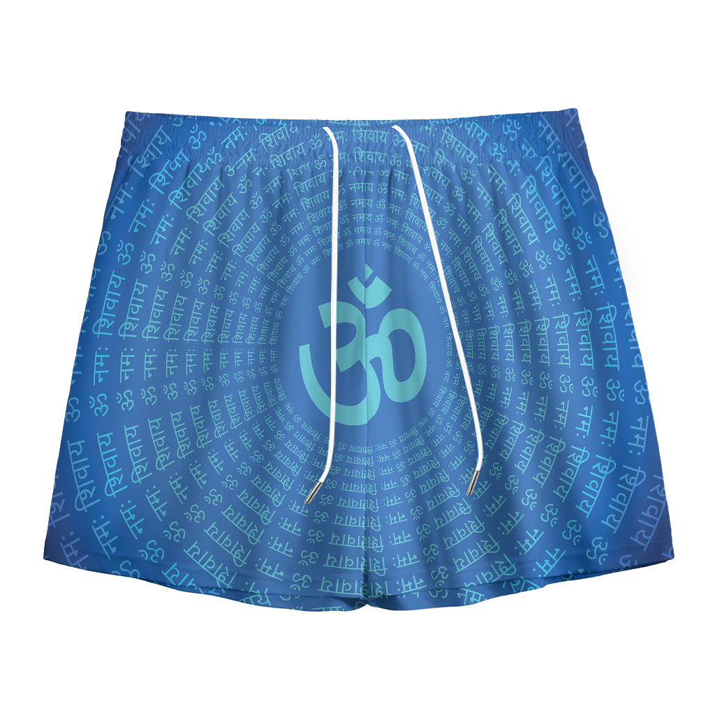 Spiritual Om Sign Print Mesh Shorts