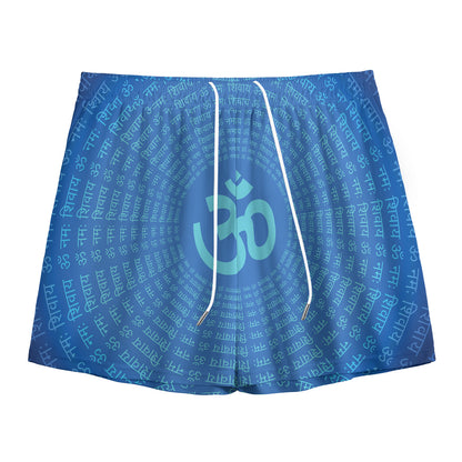 Spiritual Om Sign Print Mesh Shorts