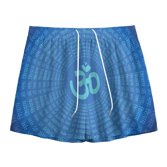 Spiritual Om Sign Print Mesh Shorts