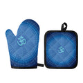 Spiritual Om Sign Print Oven Mitt And Pot Holder Set