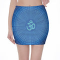 Spiritual Om Sign Print Pencil Mini Skirt