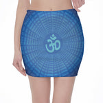Spiritual Om Sign Print Pencil Mini Skirt