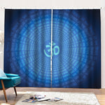 Spiritual Om Sign Print Pencil Pleat Curtains